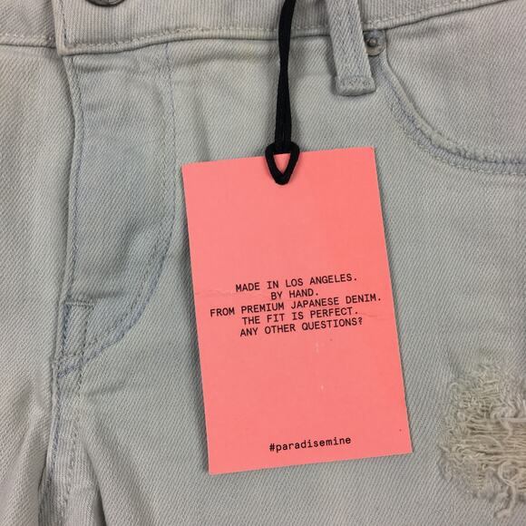 NWT Aritzia Paradise Mine Distressed Denim Low Rise Stretch Shorts Size 29 - Picture 5 of 8